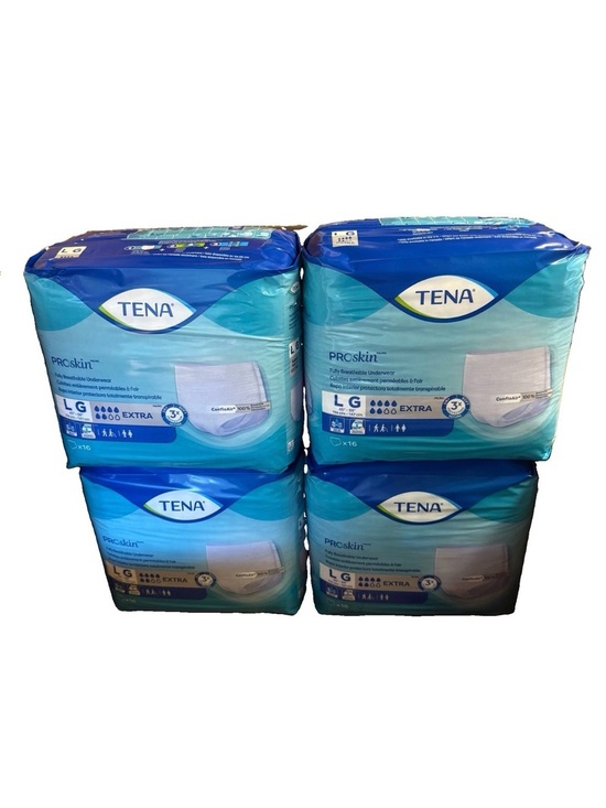 Tena Other - Tena sz Large, Extra Absorbency Underwear - unisex 64 total briefs - new sealed